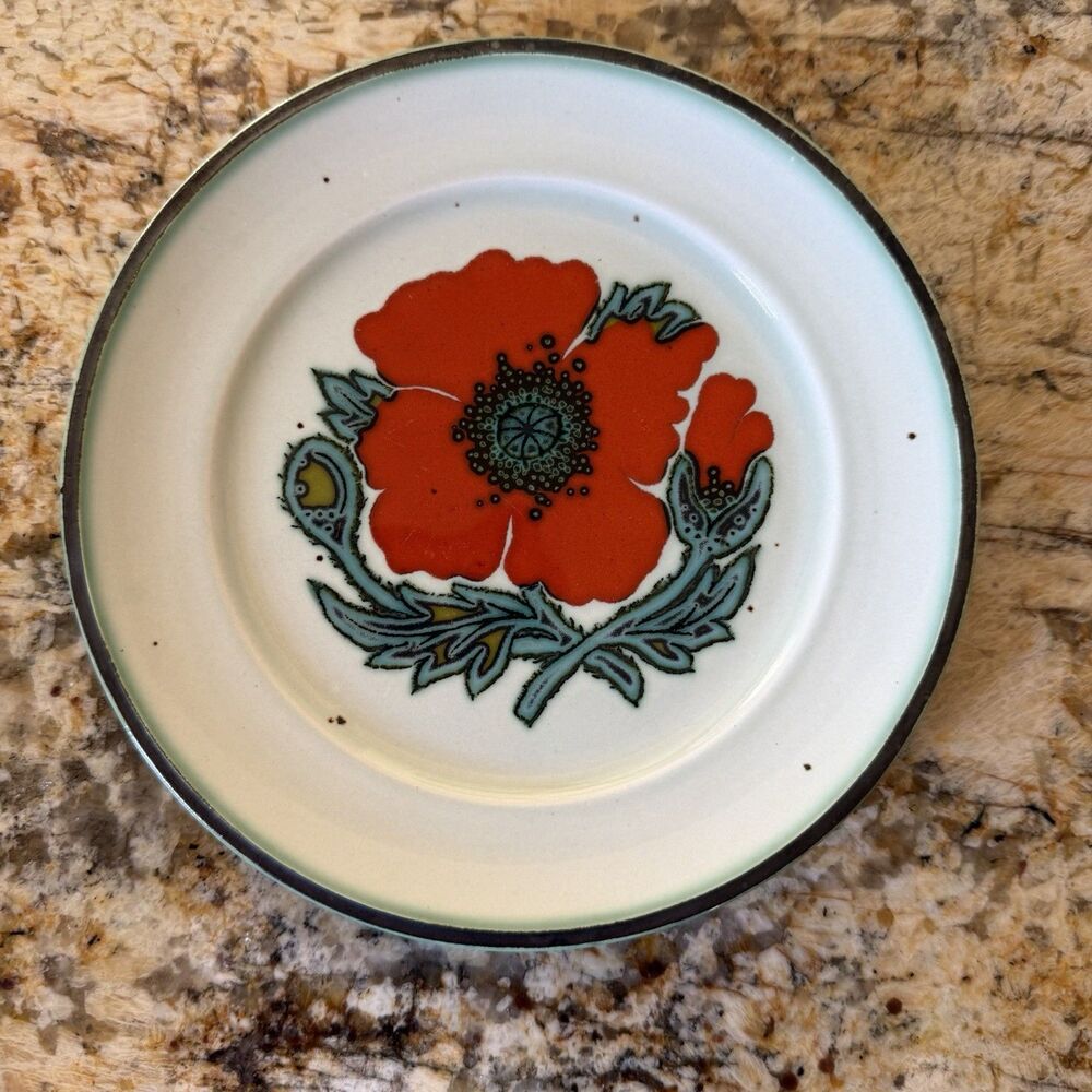 Johnson Bros Kings Road Bread & Butter Plate Ironstone Poppy Blossom 6 3/8"